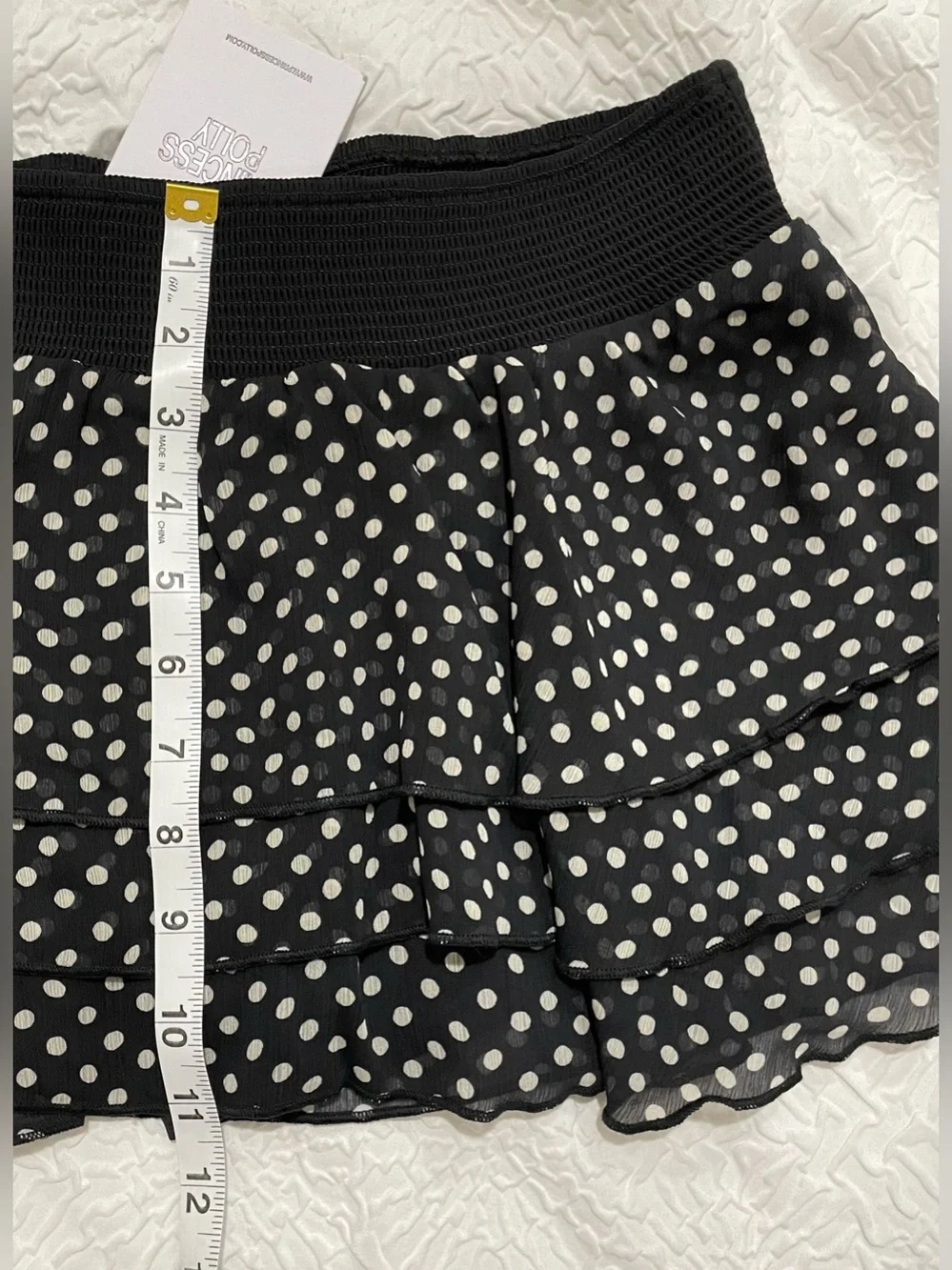 Princess Polly Ready To Party Frill Skort Black Polka Dot Size 8 - Picture 8 of 10